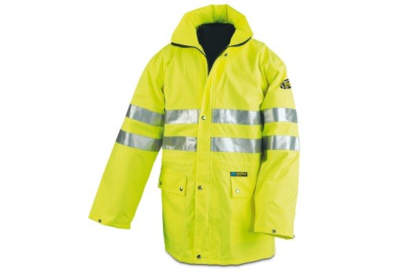 CHUBASQUERO IMPERMEABLE ALTA VISIBILIDAD AQUA FLUO