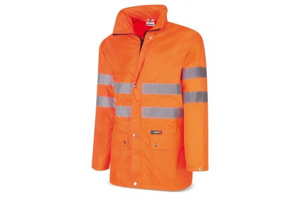 CHUBASQUERO IMPERMEABLE ALTA VISIBILIDAD AQUA FLUO