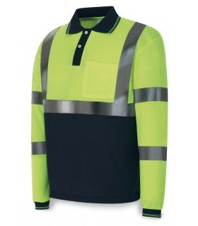POLO ALTA VISIBILIDAD BICOLOR MANGA LARGA 200 GR.