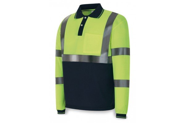 POLO ALTA VISIBILIDAD BICOLOR MANGA LARGA 200 GR.