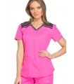 CASACA MUJER CUELLO V, ENTALLADA, DOS TONOS DICKIES MEDICAL