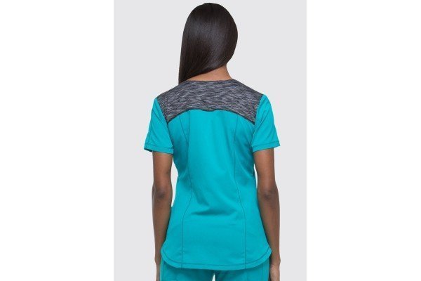 CASACA MUJER CUELLO V, ENTALLADA, DOS TONOS DICKIES MEDICAL