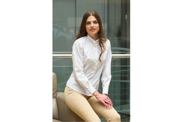 BLUSA DE SEÑORA CUELLO MAO MODELO AUGE