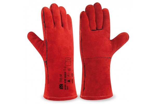GUANTES PARA SOLDADOR PIEL SERRAJE 35 CM. CAJA 12 PARES