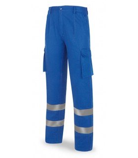 PANTALÓN AZULINA ALGODÓN 245 g. CON BANDAS REFLECTANTES