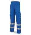 PANTALÓN AZULINA ALGODÓN 245 g. CON BANDAS REFLECTANTES
