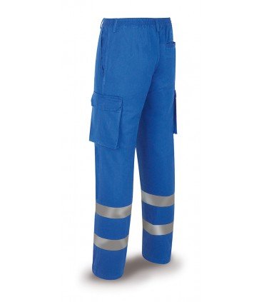 PANTALÓN AZULINA ALGODÓN 245 g. CON BANDAS REFLECTANTES